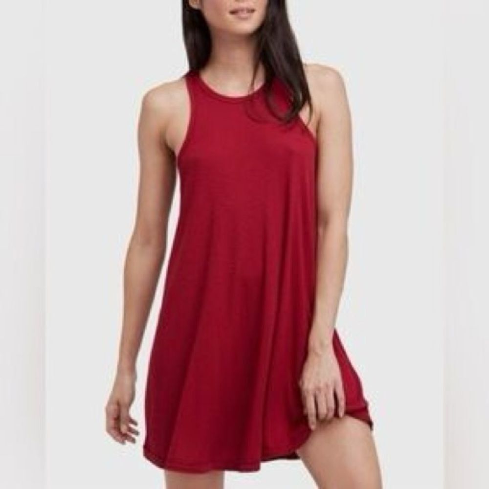 Free People LA nite mini ribbed tank sleeveless swing dress size XS EUC